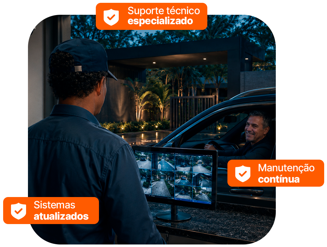 Acompanhamento técnico de segurança eletrônica em condomínio