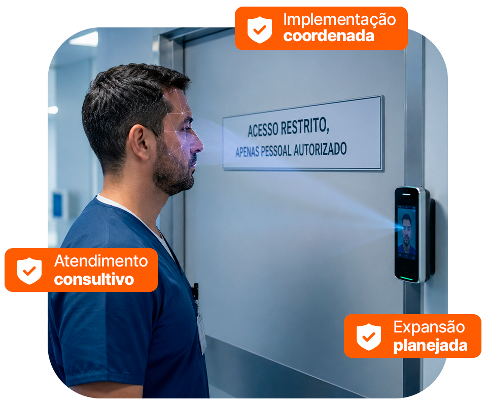 Acompanhamento técnico de segurança eletrônica em hospital